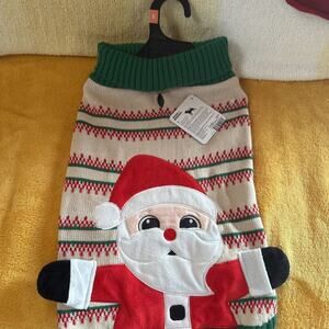 One More & Merrier Santa Claus Pet Sweater, Large Christmas Holiday Dog Outfit